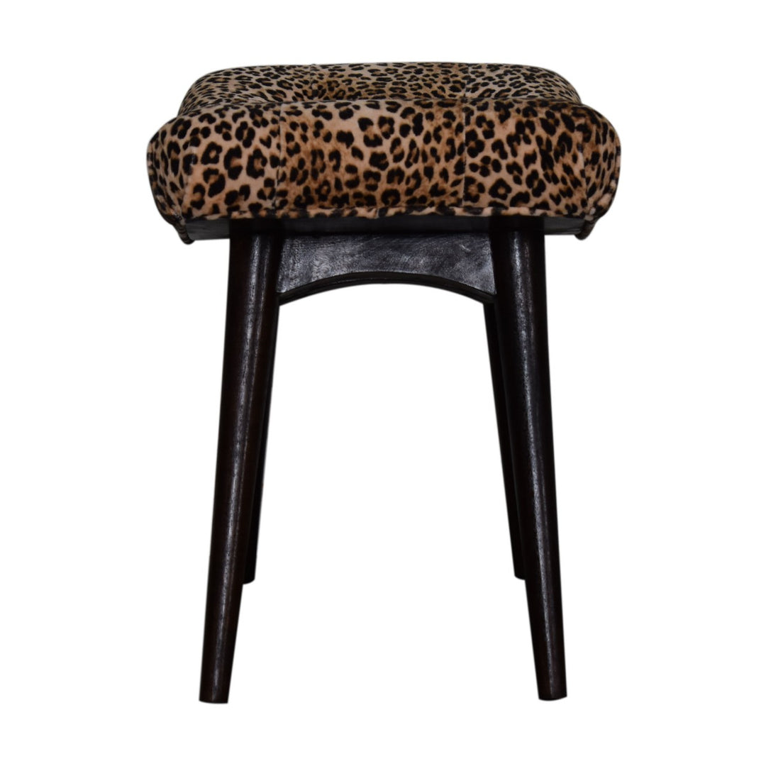 Leopard Print Curved Bench - Element & Elm