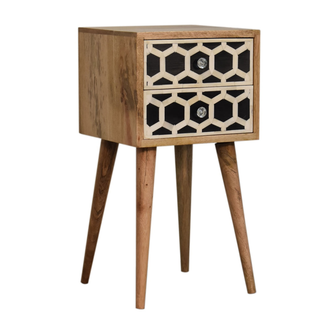 Mini Bone Inlay 2 Drawer Nightstand