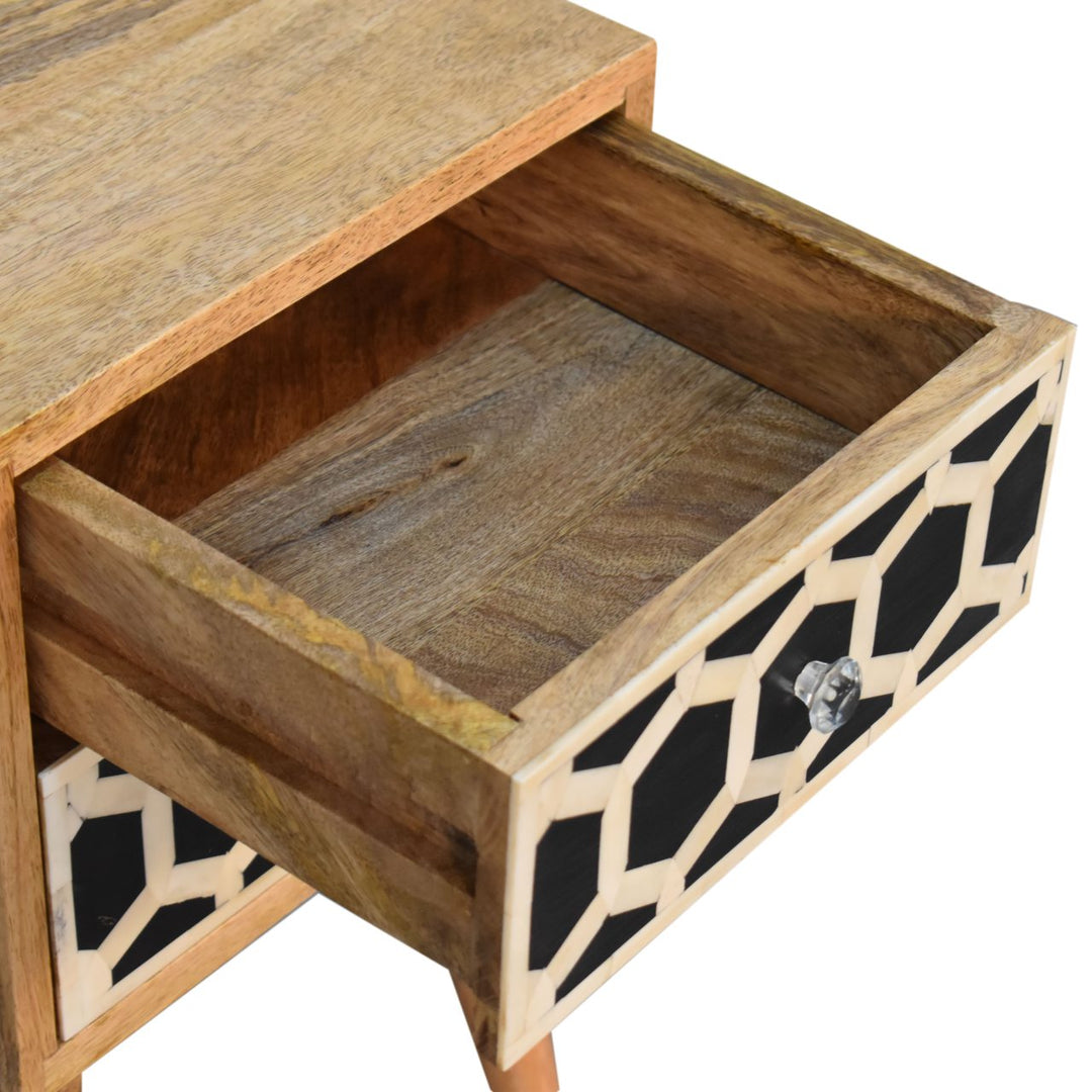 Mini Bone Inlay 2 Drawer Nightstand