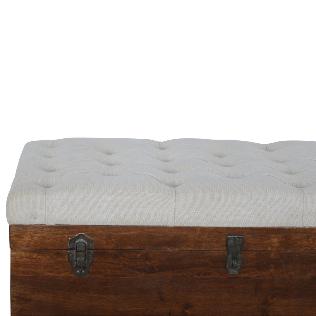 White Linen Storage Trunk - Element & Elm