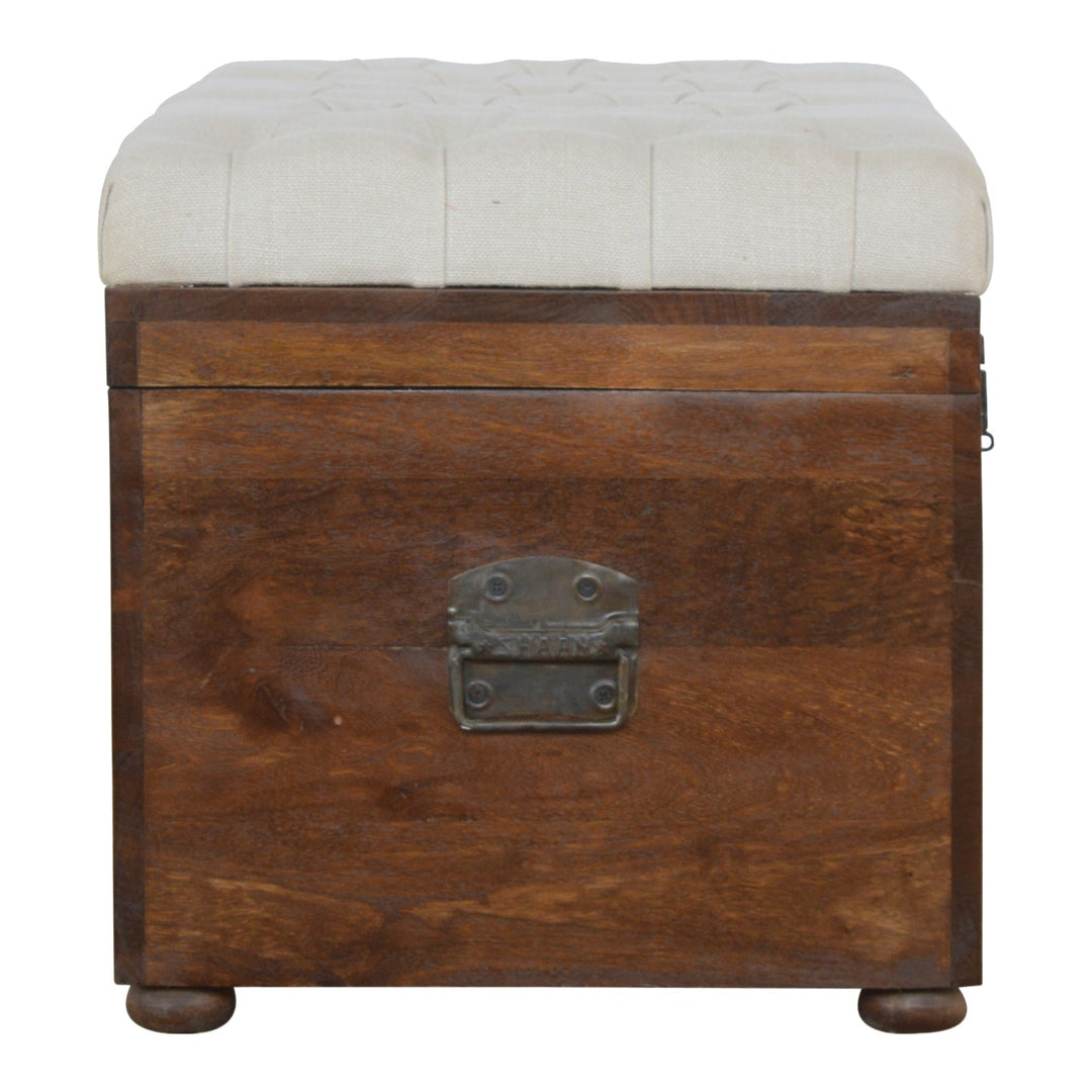 White Linen Storage Trunk - Element & Elm