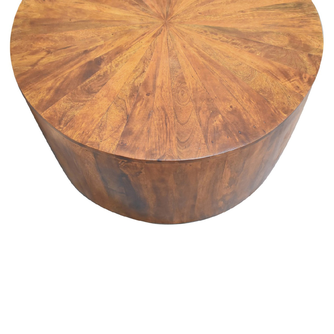 Chestnut Round Wooden Coffee Table - Element & Elm