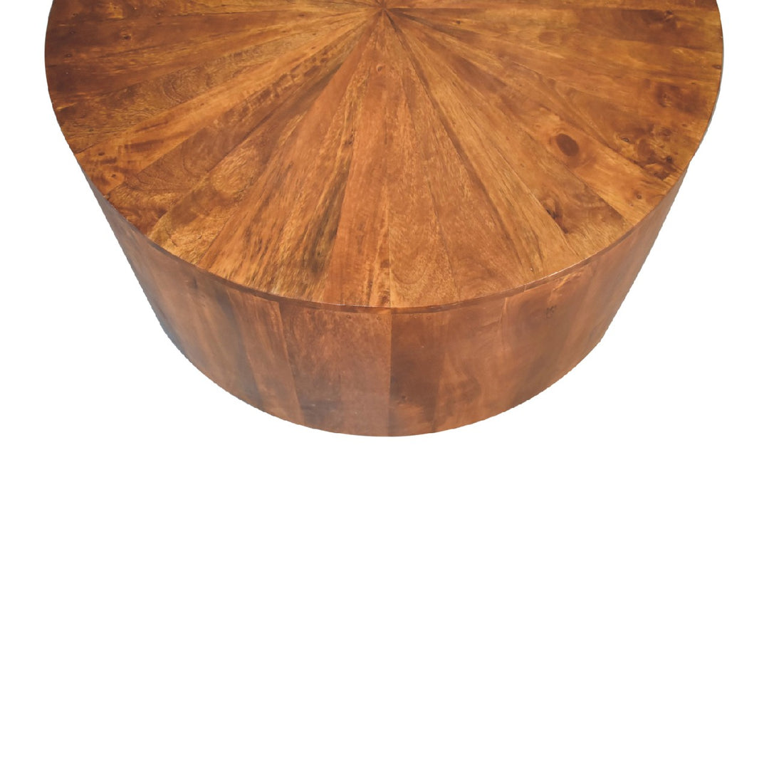 Chestnut Round Wooden Coffee Table - Element & Elm