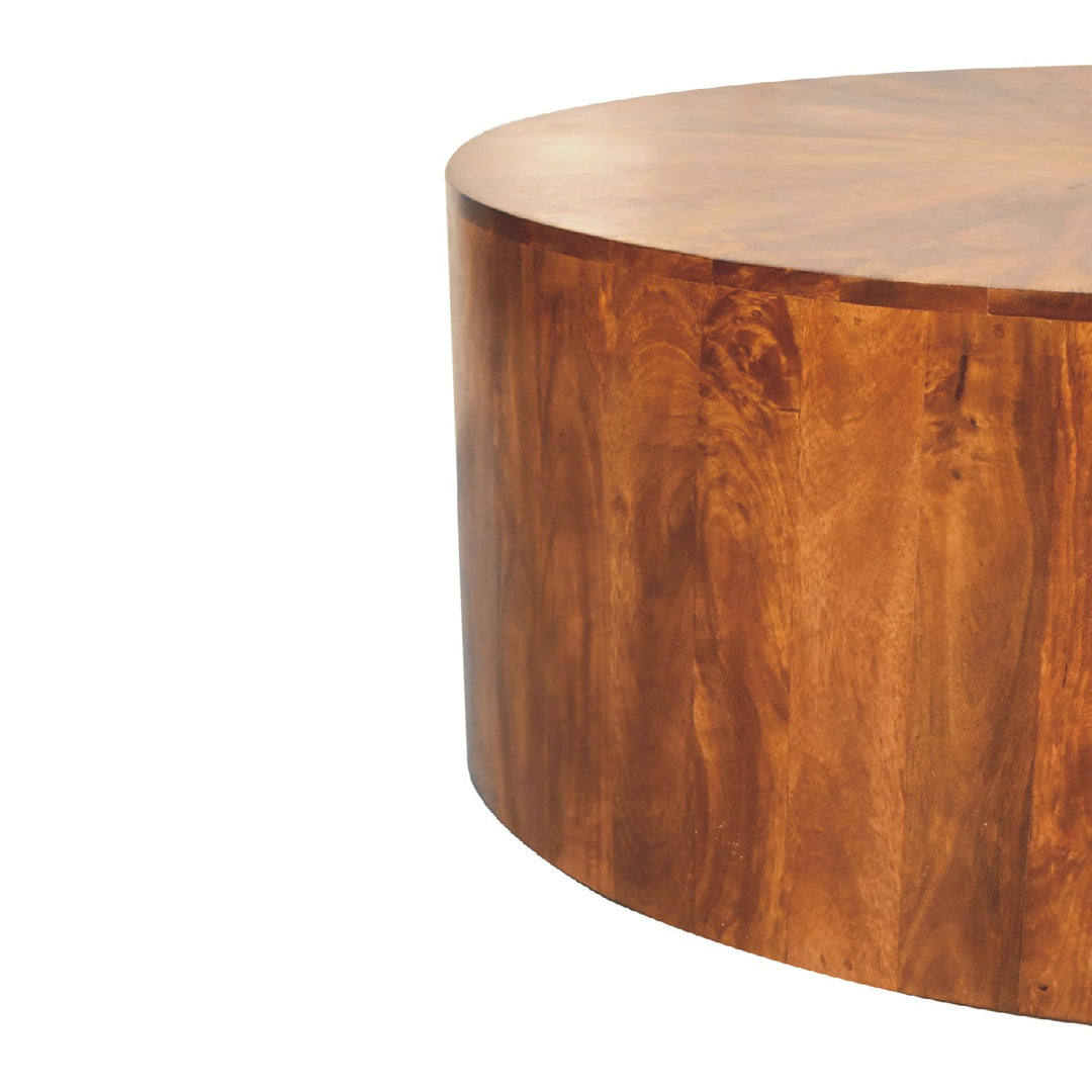 Chestnut Round Wooden Coffee Table - Element & Elm