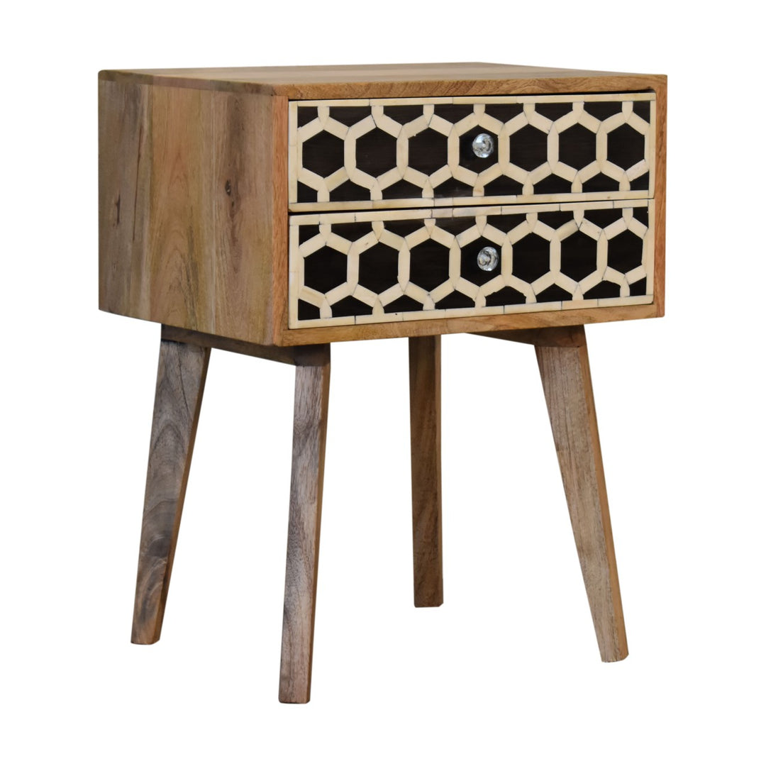 Bone Inlay Scandi Nightstand - Element & Elm