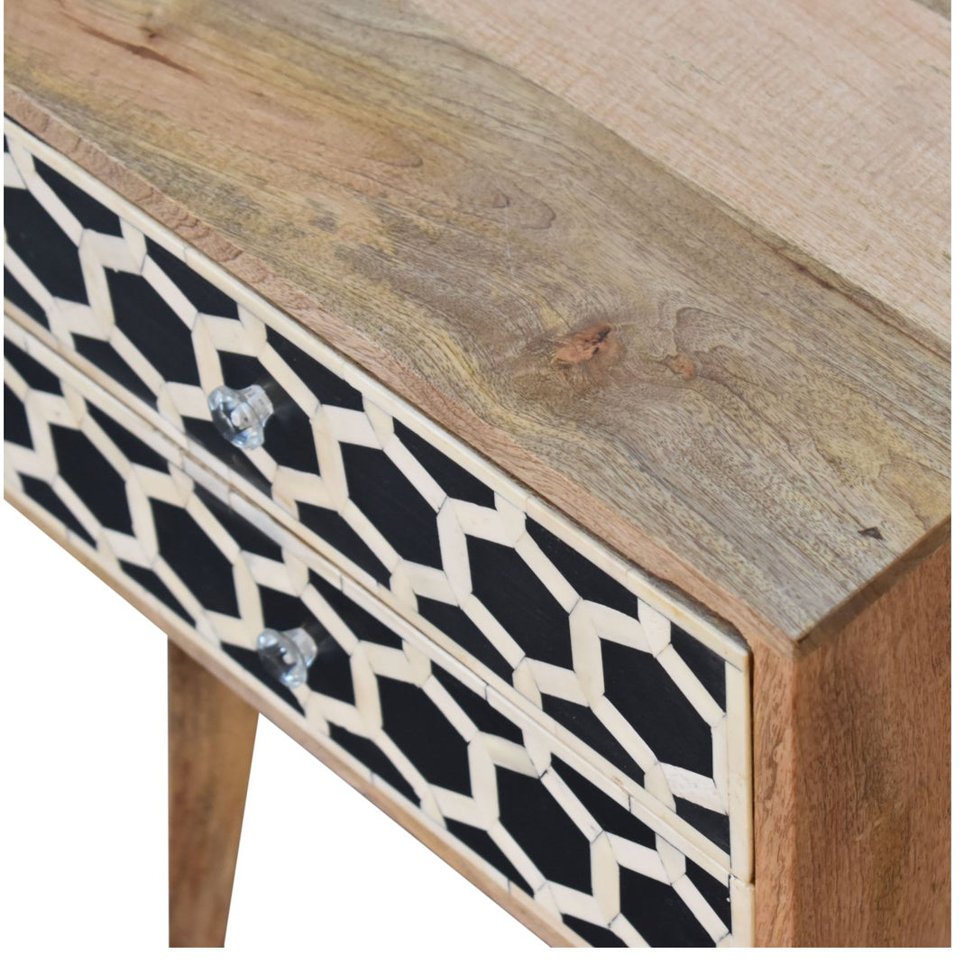 Bone Inlay Scandi Nightstand - Element & Elm