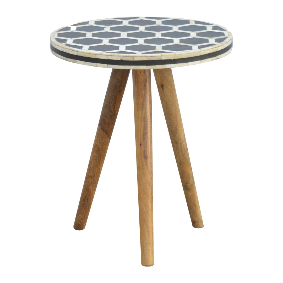 Bone Inlay Tripod Stool - Element & Elm