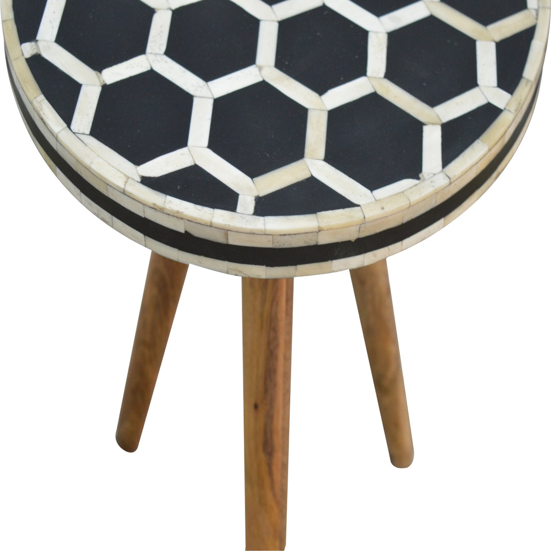 Bone Inlay Tripod Stool - Element & Elm