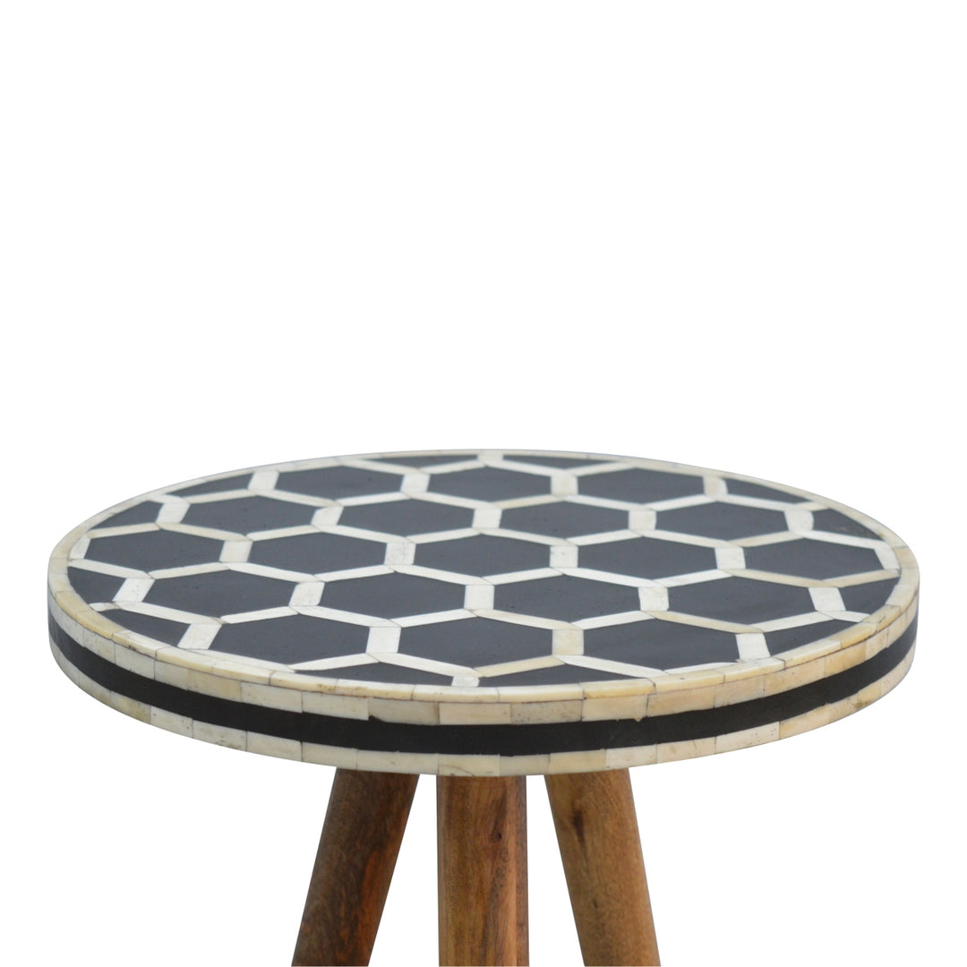 Bone Inlay Tripod Stool - Element & Elm