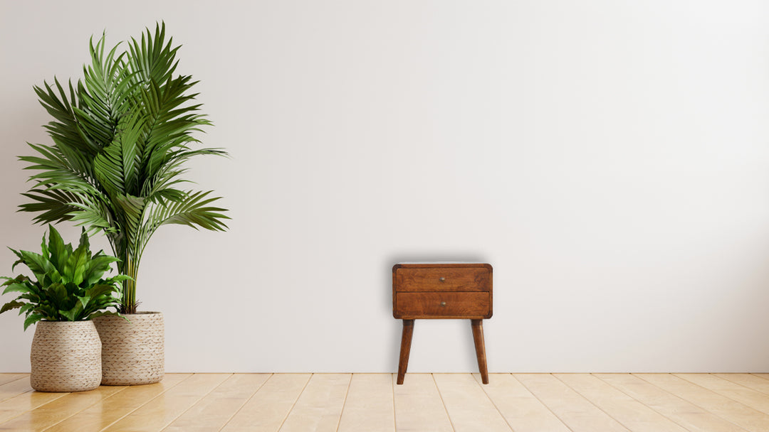 Curved Chestnut Bedside - Element & Elm