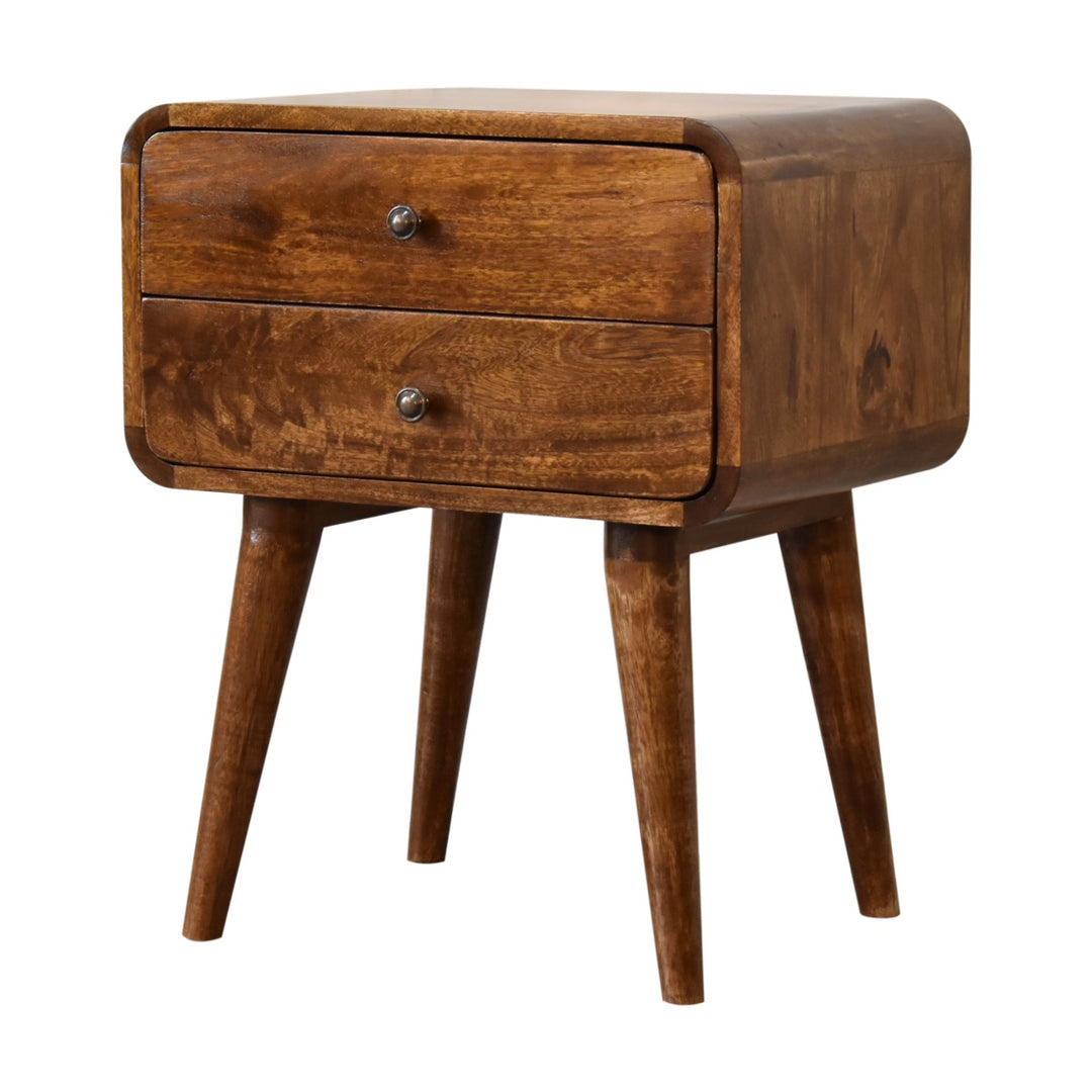 Curved Chestnut Bedside - Element & Elm