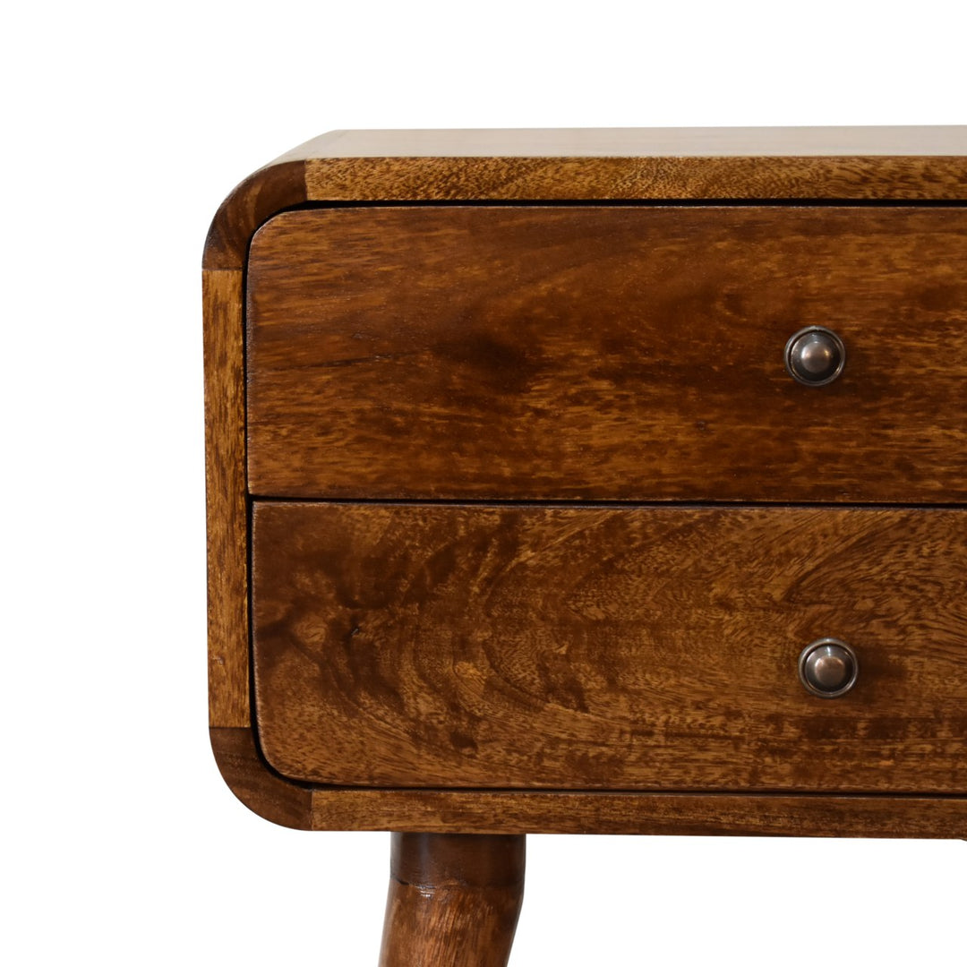 Curved Chestnut Bedside - Element & Elm