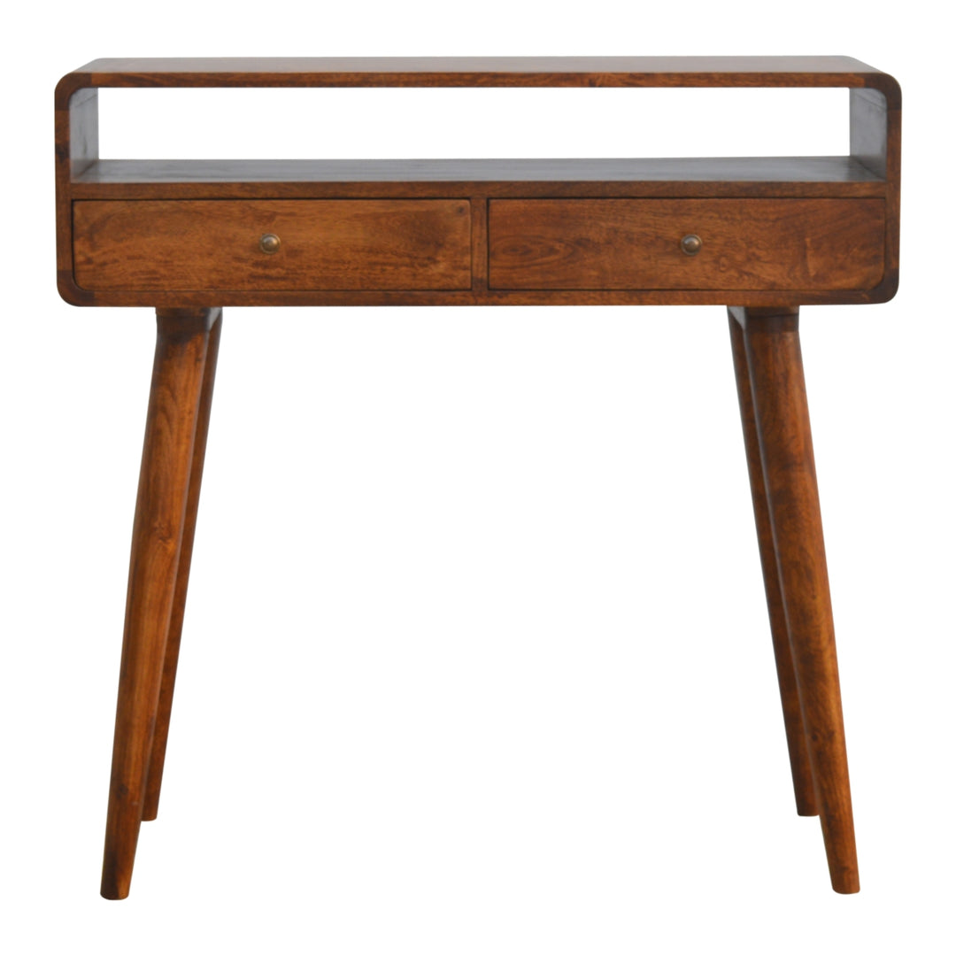 Curved Chestnut Console Table - Element & Elm