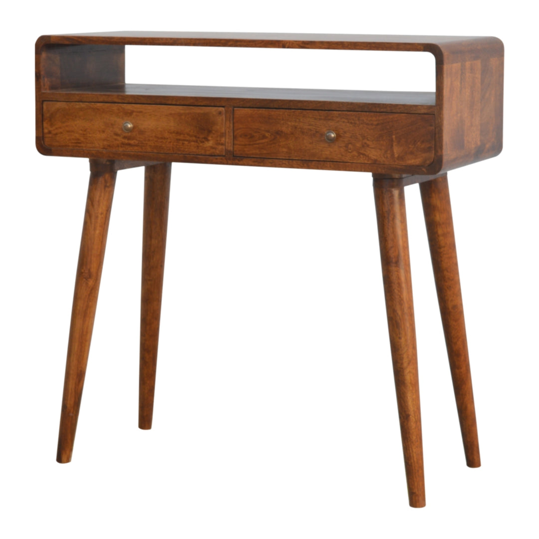 Curved Chestnut Console Table - Element & Elm