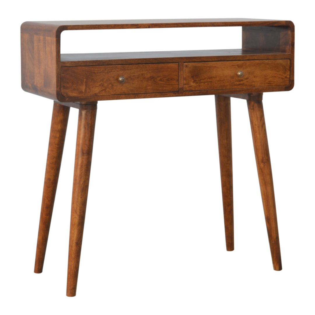 Curved Chestnut Console Table - Element & Elm