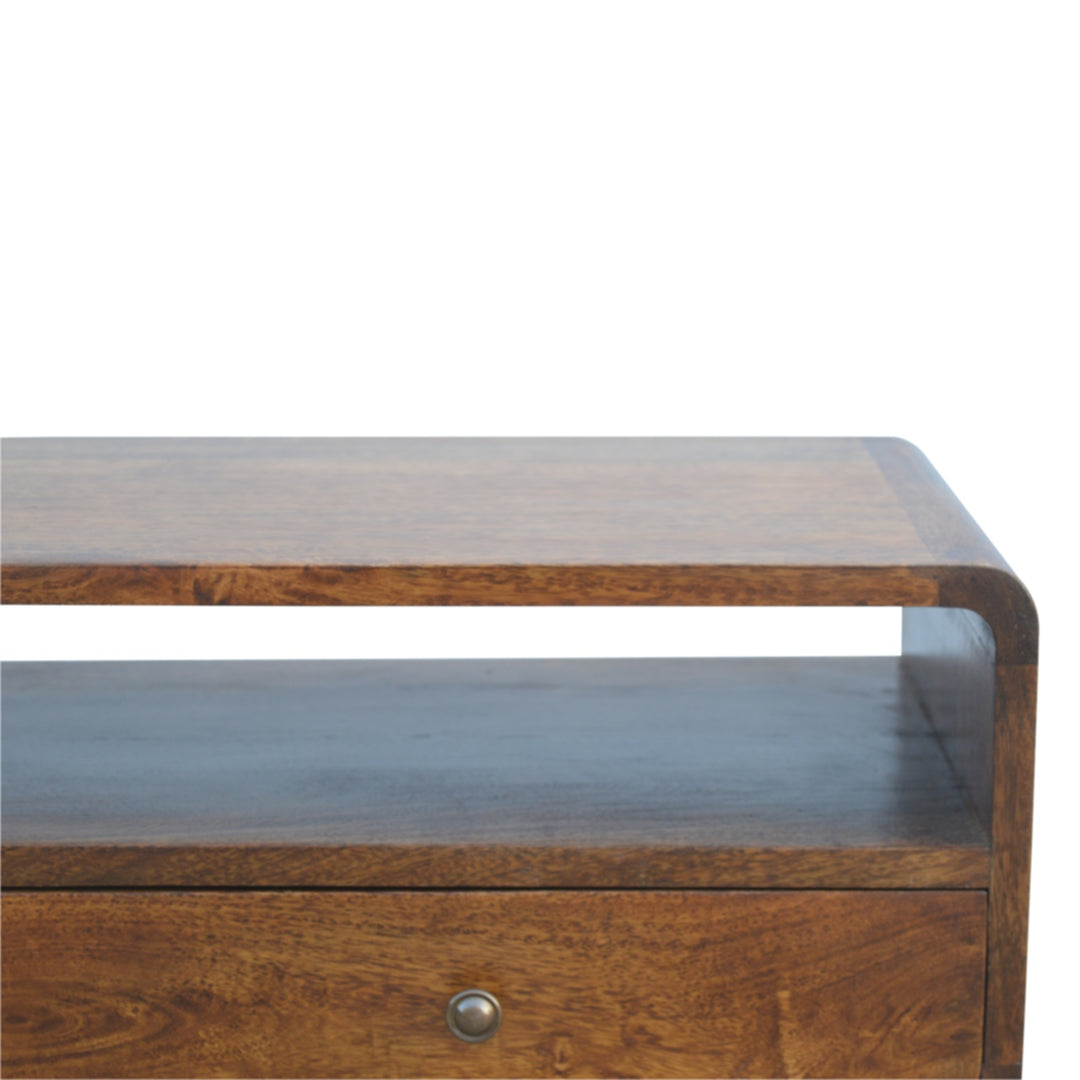 Curved Chestnut Console Table - Element & Elm