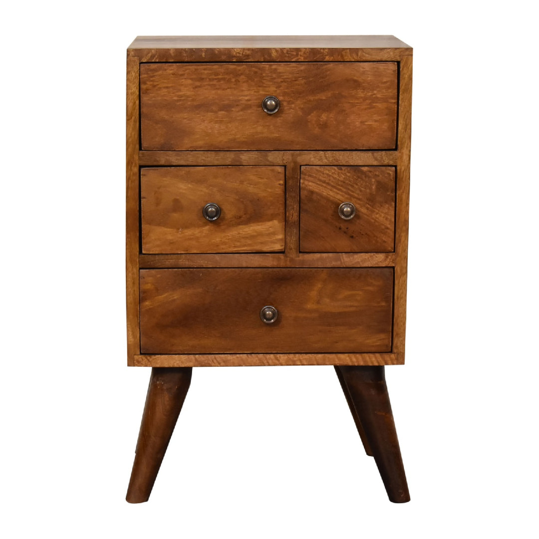 4 Drawer Multi Chestnut Nightstand - Element & Elm