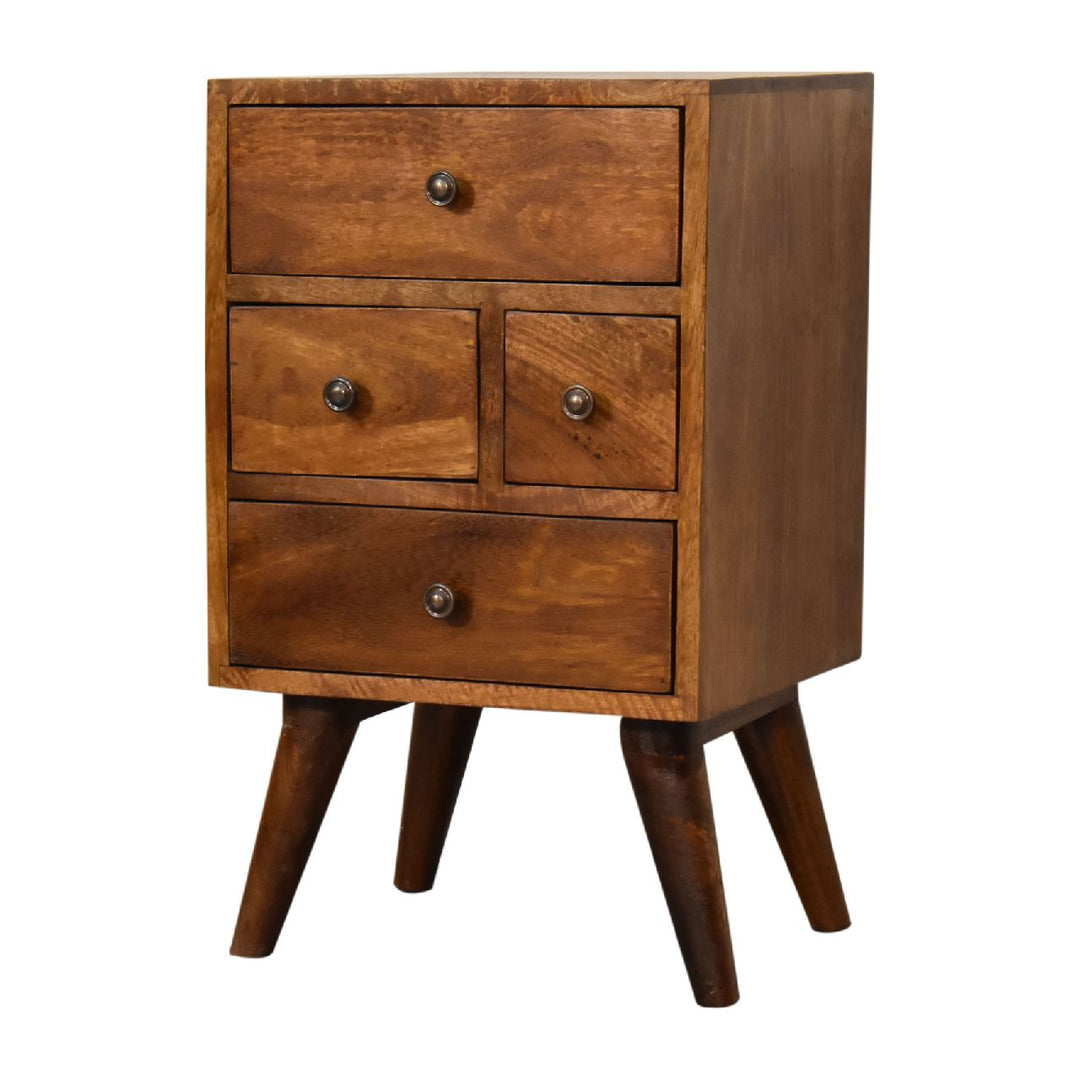 4 Drawer Multi Chestnut Nightstand - Element & Elm