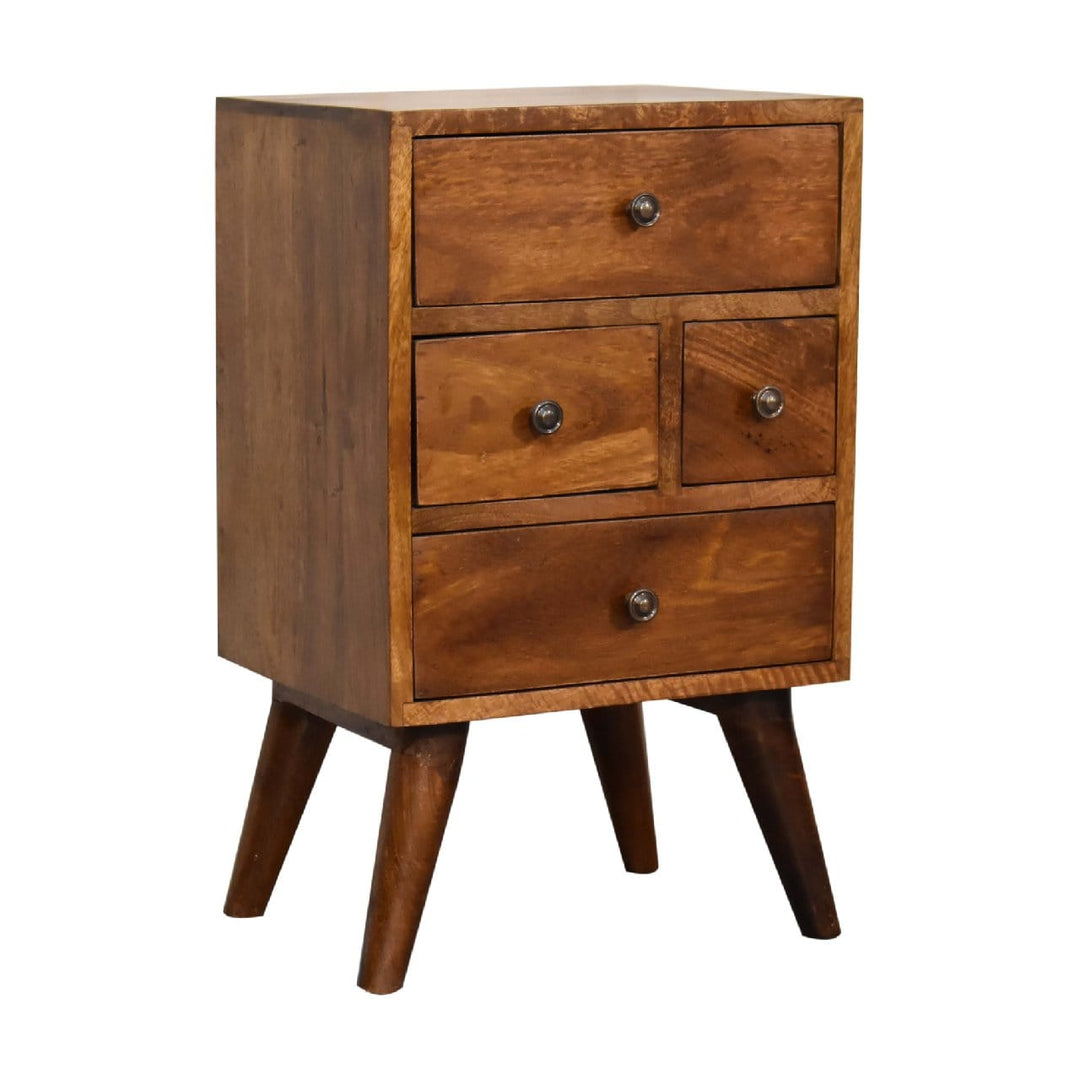 4 Drawer Multi Chestnut Nightstand - Element & Elm