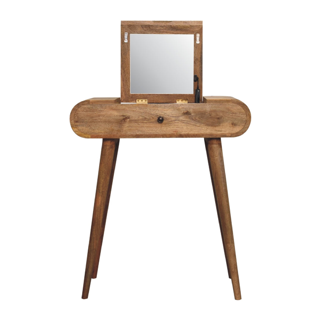 Mini Oak-ish Round Dressing Table - Element & Elm