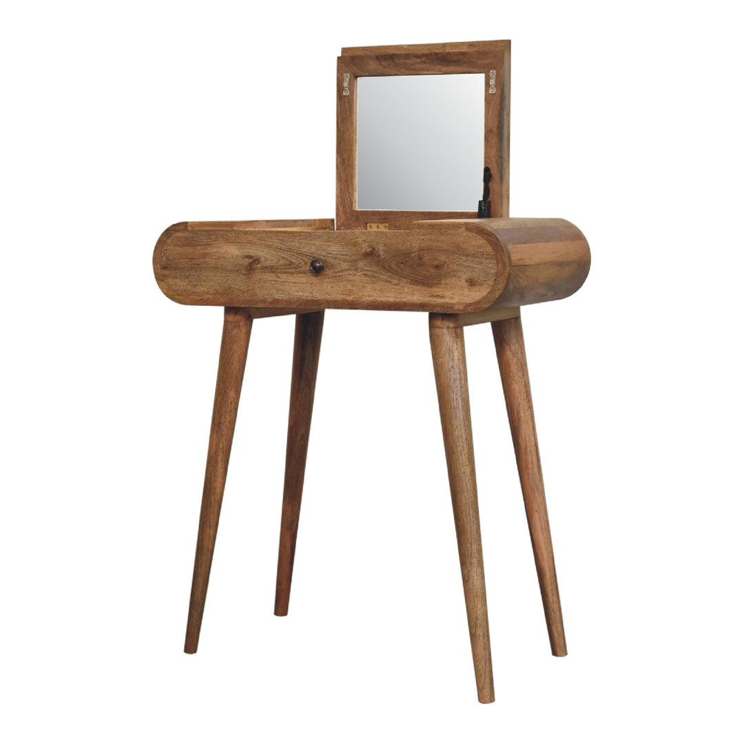 Mini Oak-ish Round Dressing Table - Element & Elm