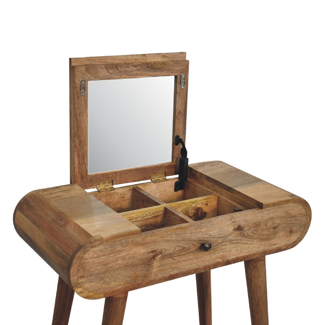 Mini Oak-ish Round Dressing Table - Element & Elm