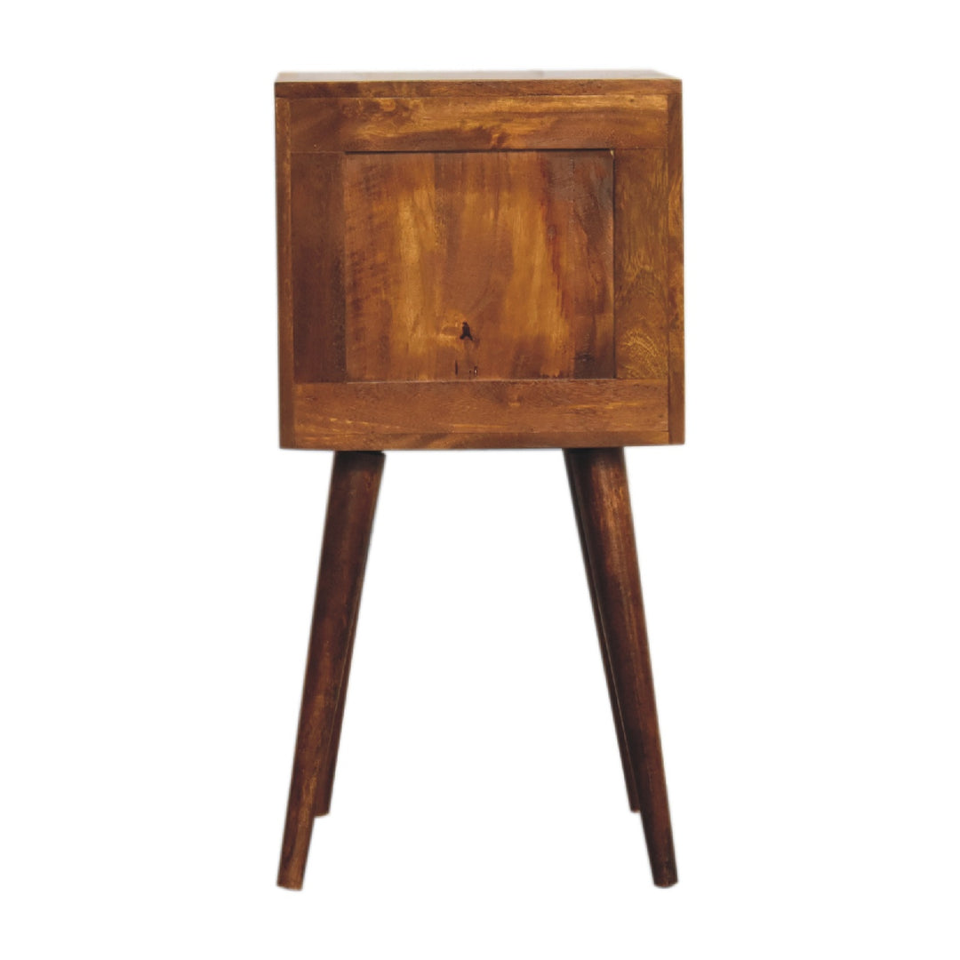 Mini Chestnut Cube 2 Drawer Nightstand