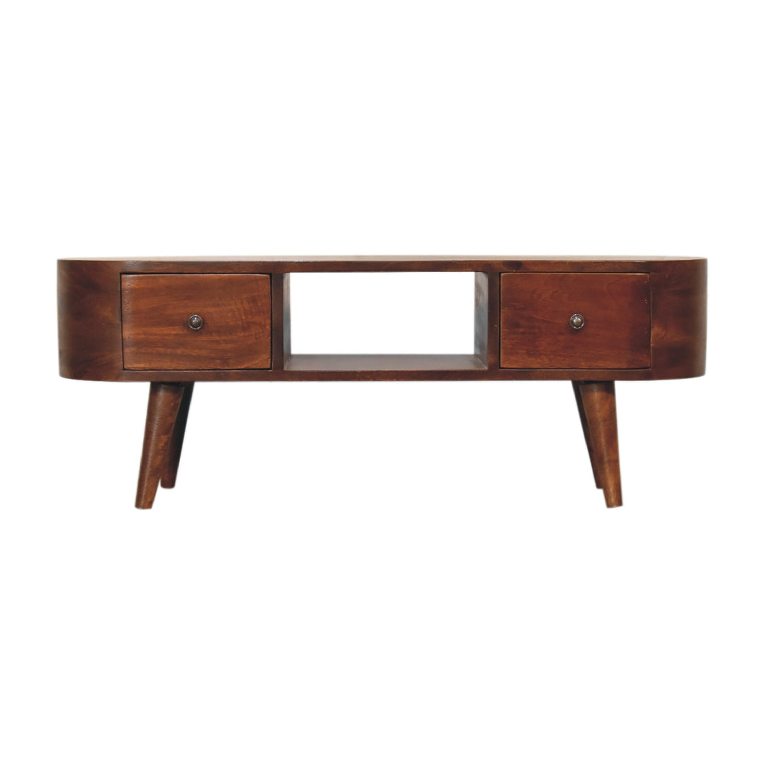 Chestnut Round Open Media Unit - Element & Elm