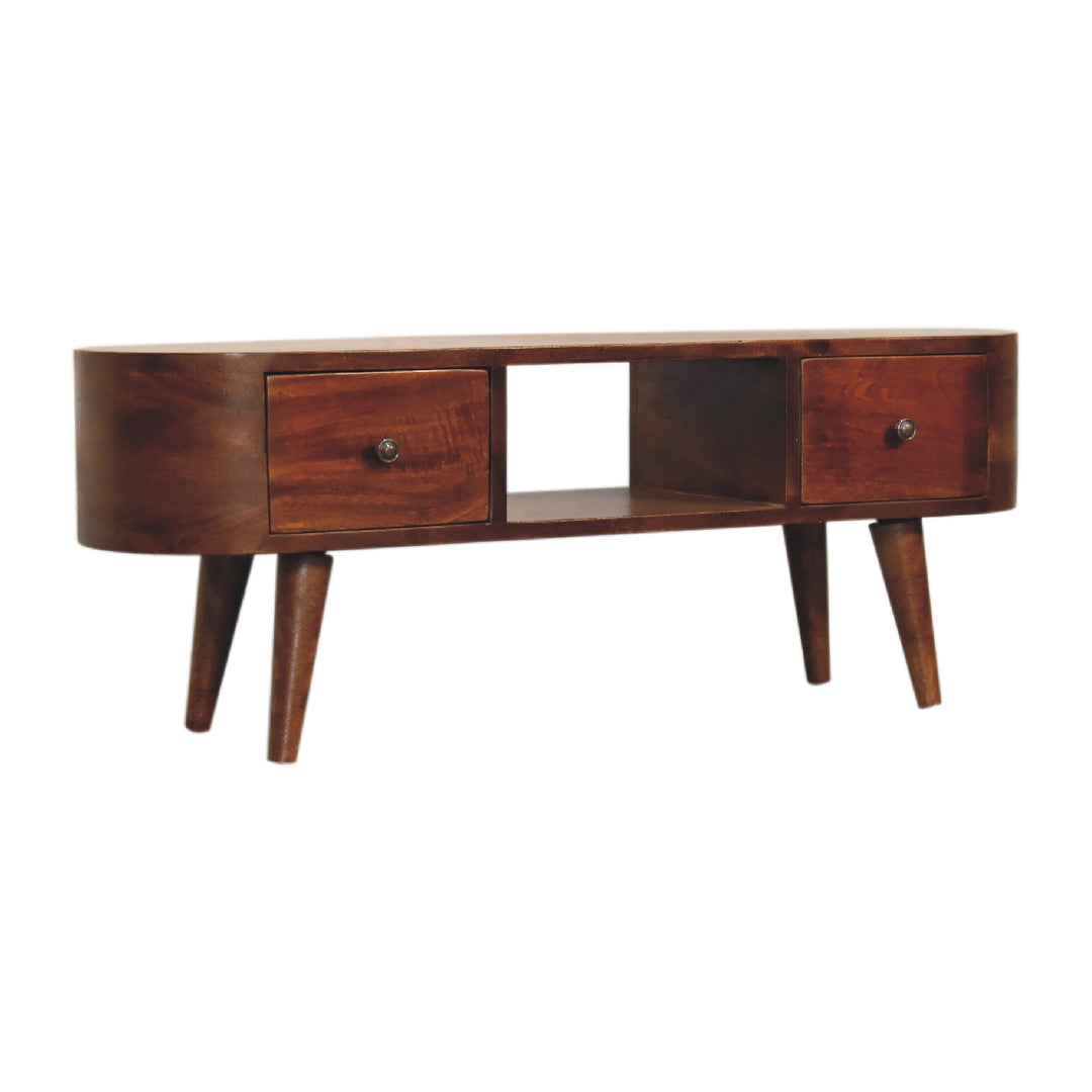 Chestnut Round Open Media Unit - Element & Elm