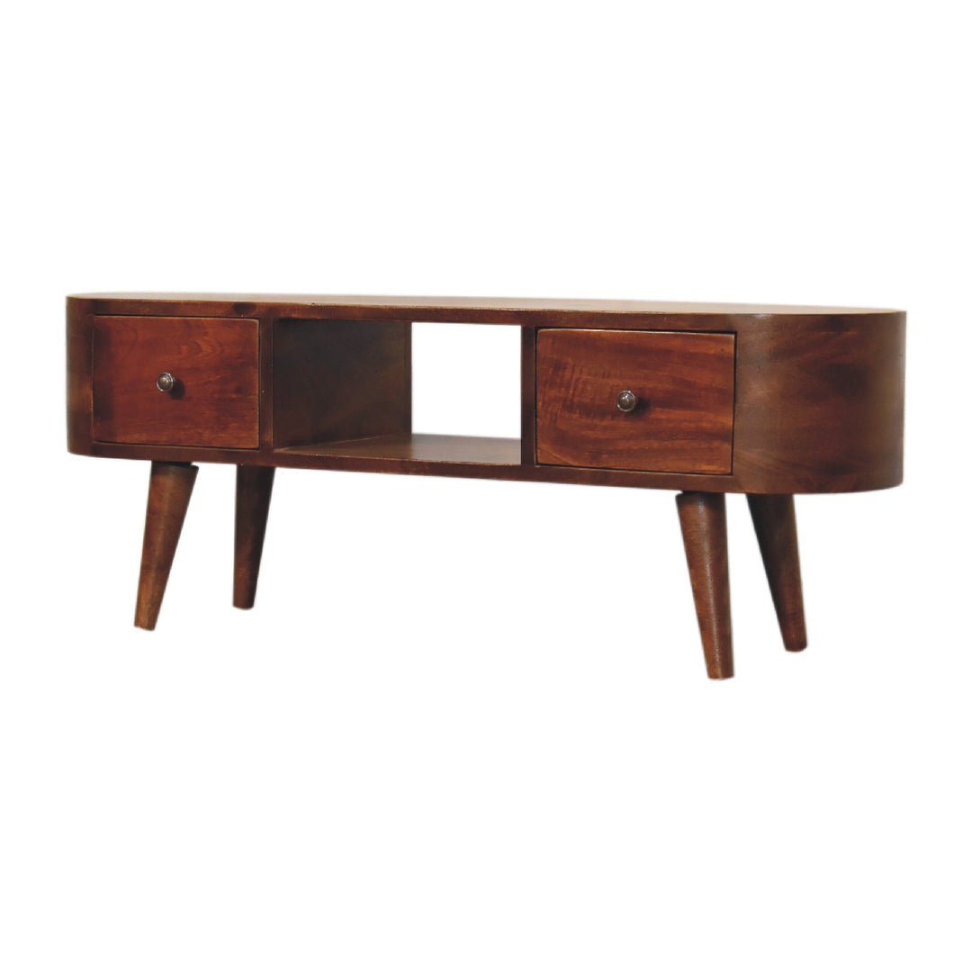 Chestnut Round Open Media Unit - Element & Elm