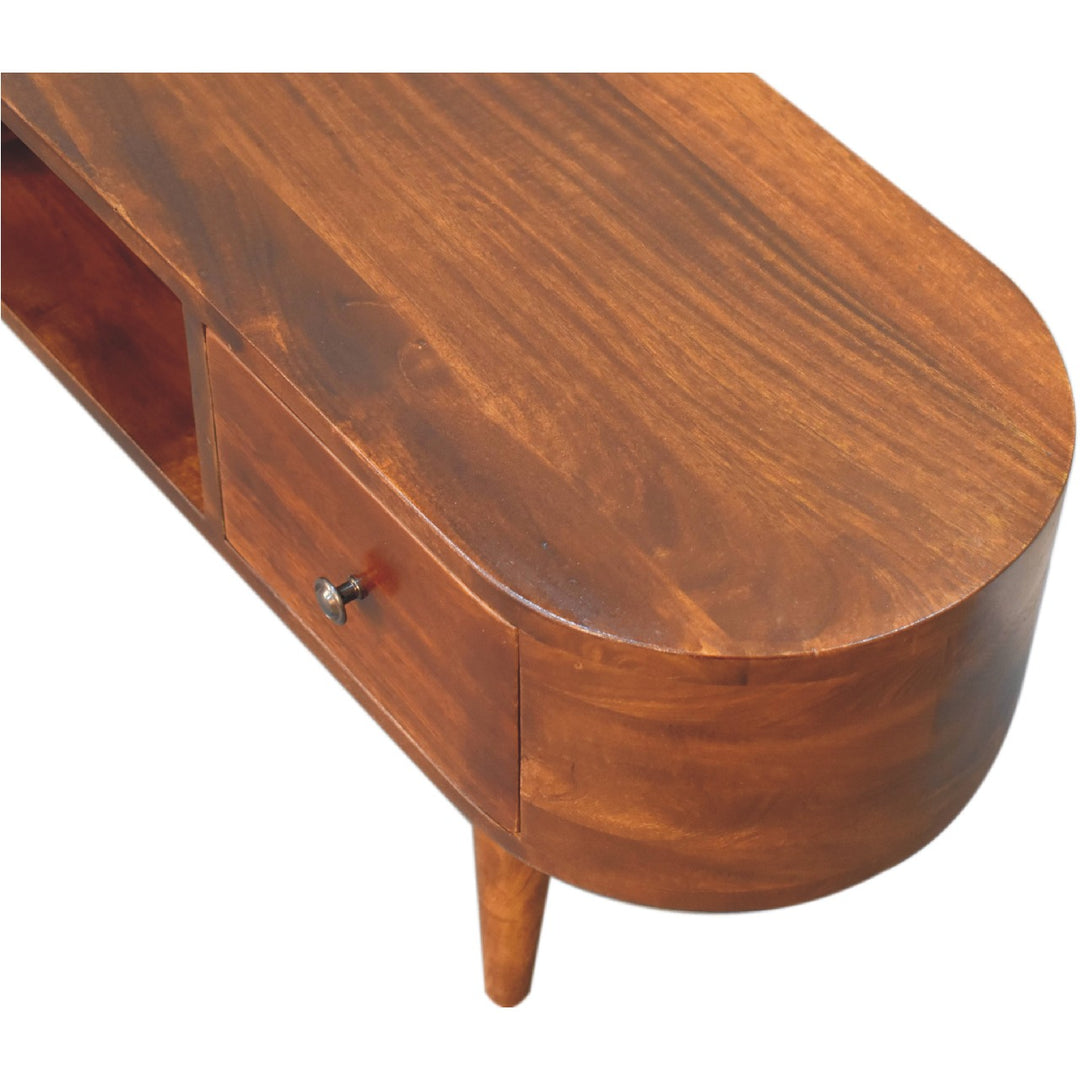 Chestnut Round Open Media Unit - Element & Elm