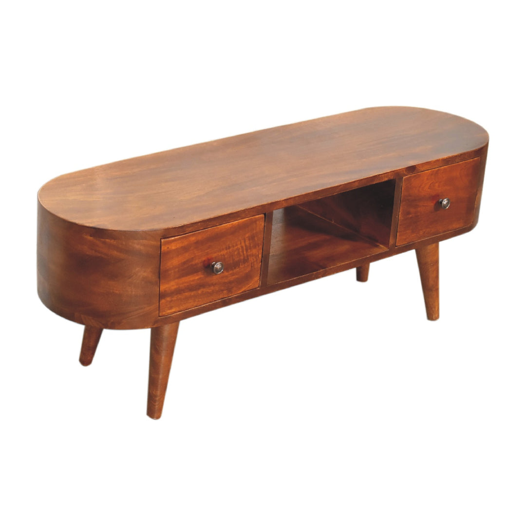 Chestnut Round Open Media Unit - Element & Elm