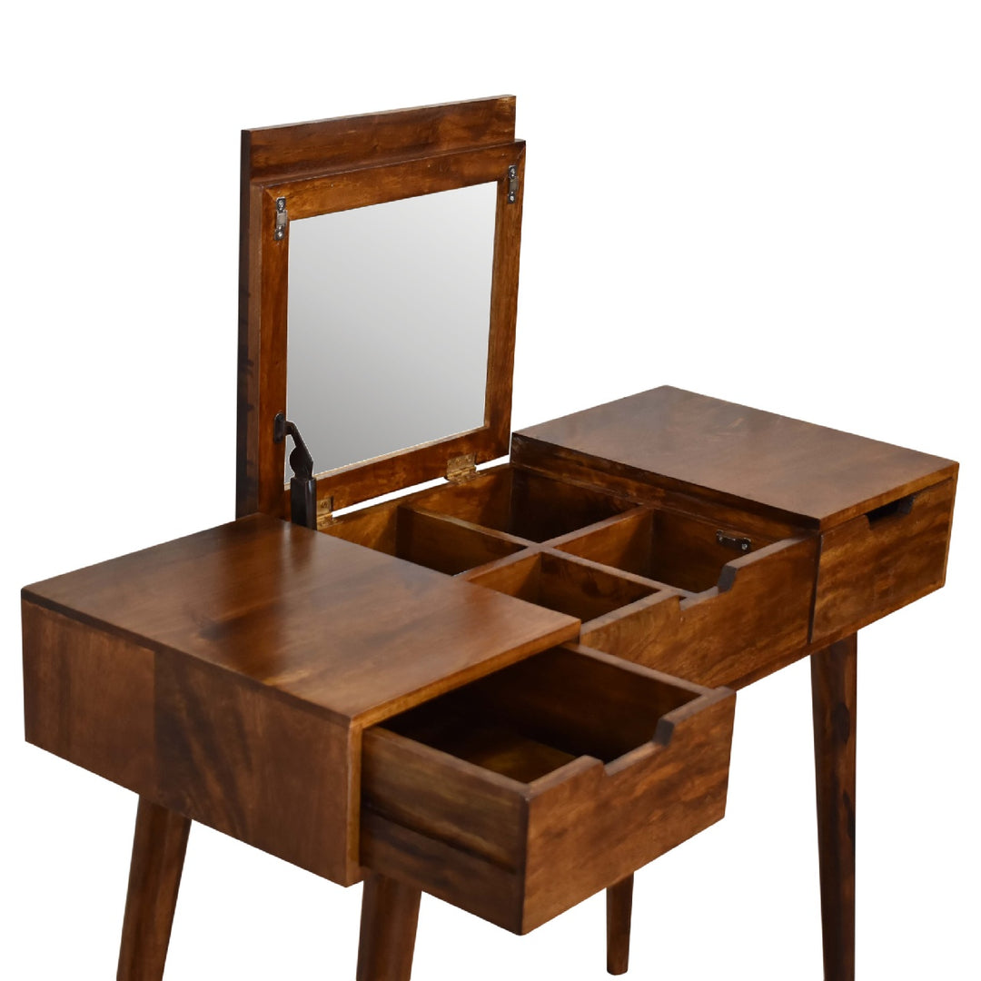 Chestnut Foldable Mirror Table - Element & Elm