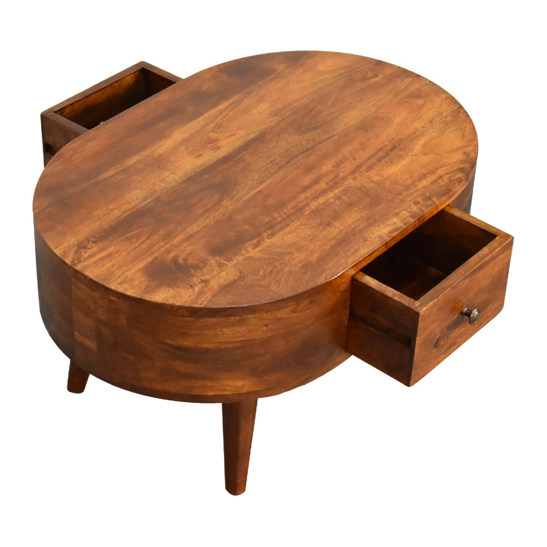 Mini Chestnut Rounded Coffee Table - Element & Elm