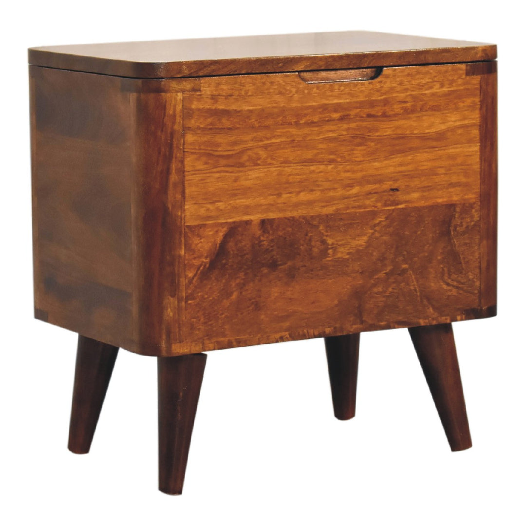 Chestnut Lid-up Storage Stool - Element & Elm