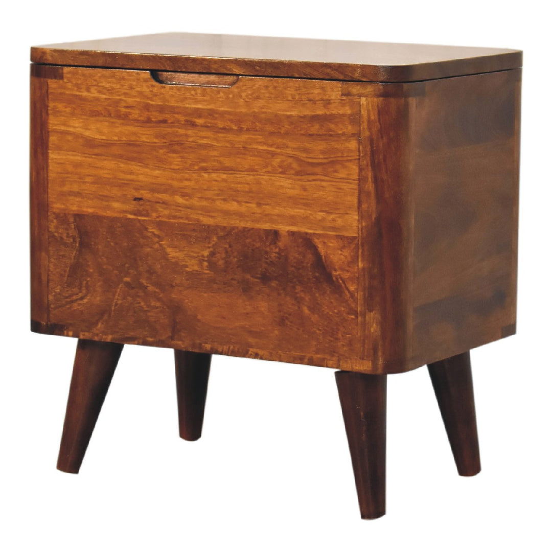 Chestnut Lid-up Storage Stool - Element & Elm