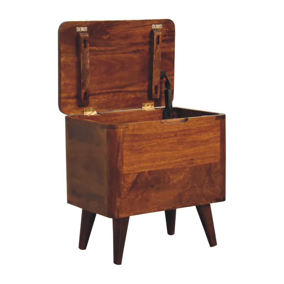 Chestnut Lid-up Storage Stool - Element & Elm