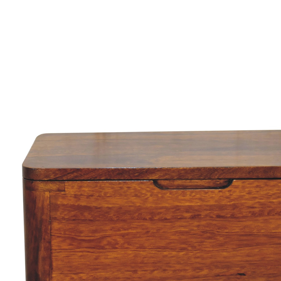 Chestnut Lid-up Storage Stool - Element & Elm