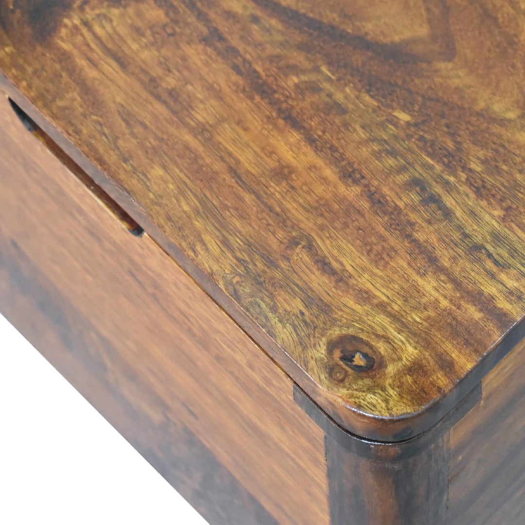 Chestnut Lid-up Storage Stool - Element & Elm