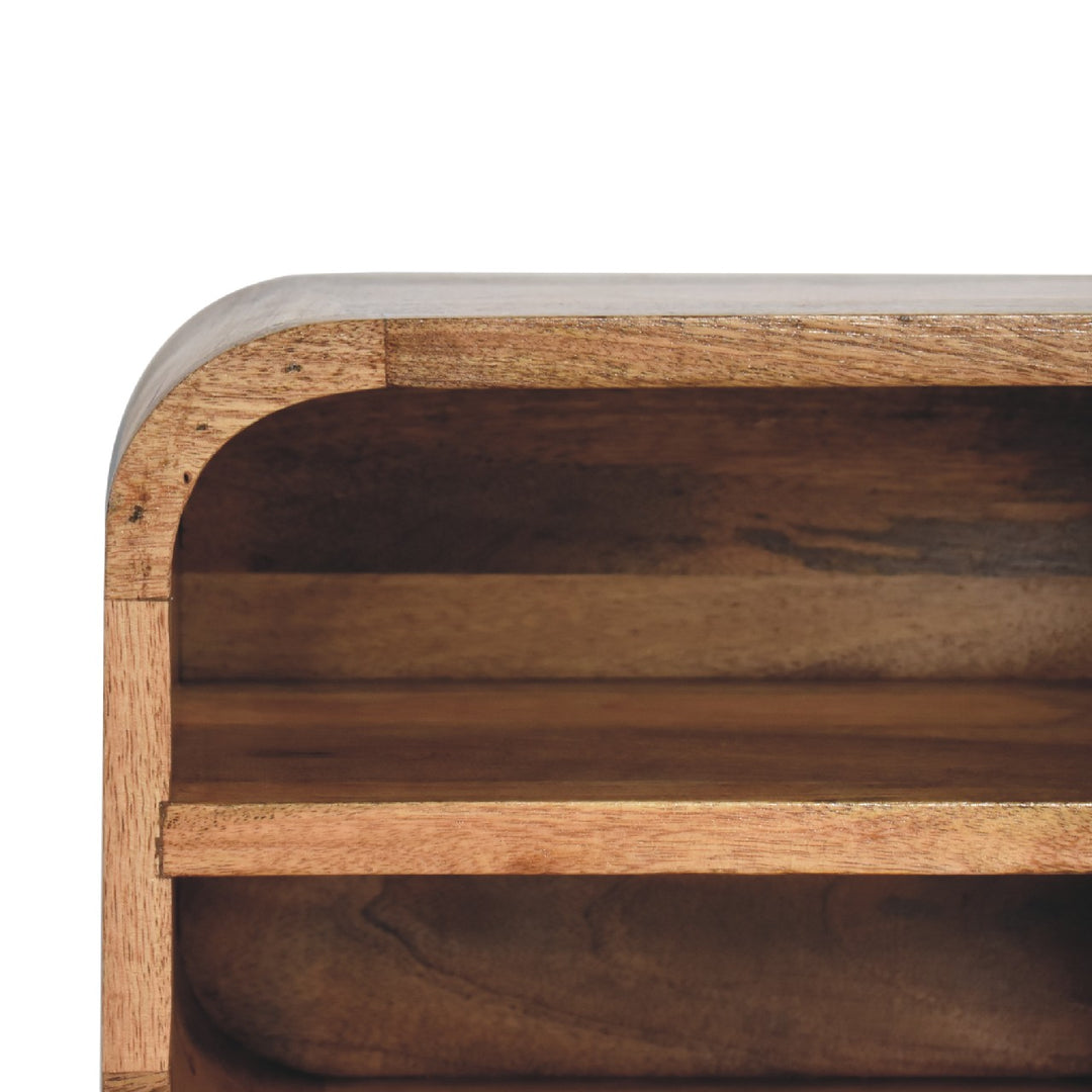 Oak-ish Floating Open Curve Nightstand - Element & Elm