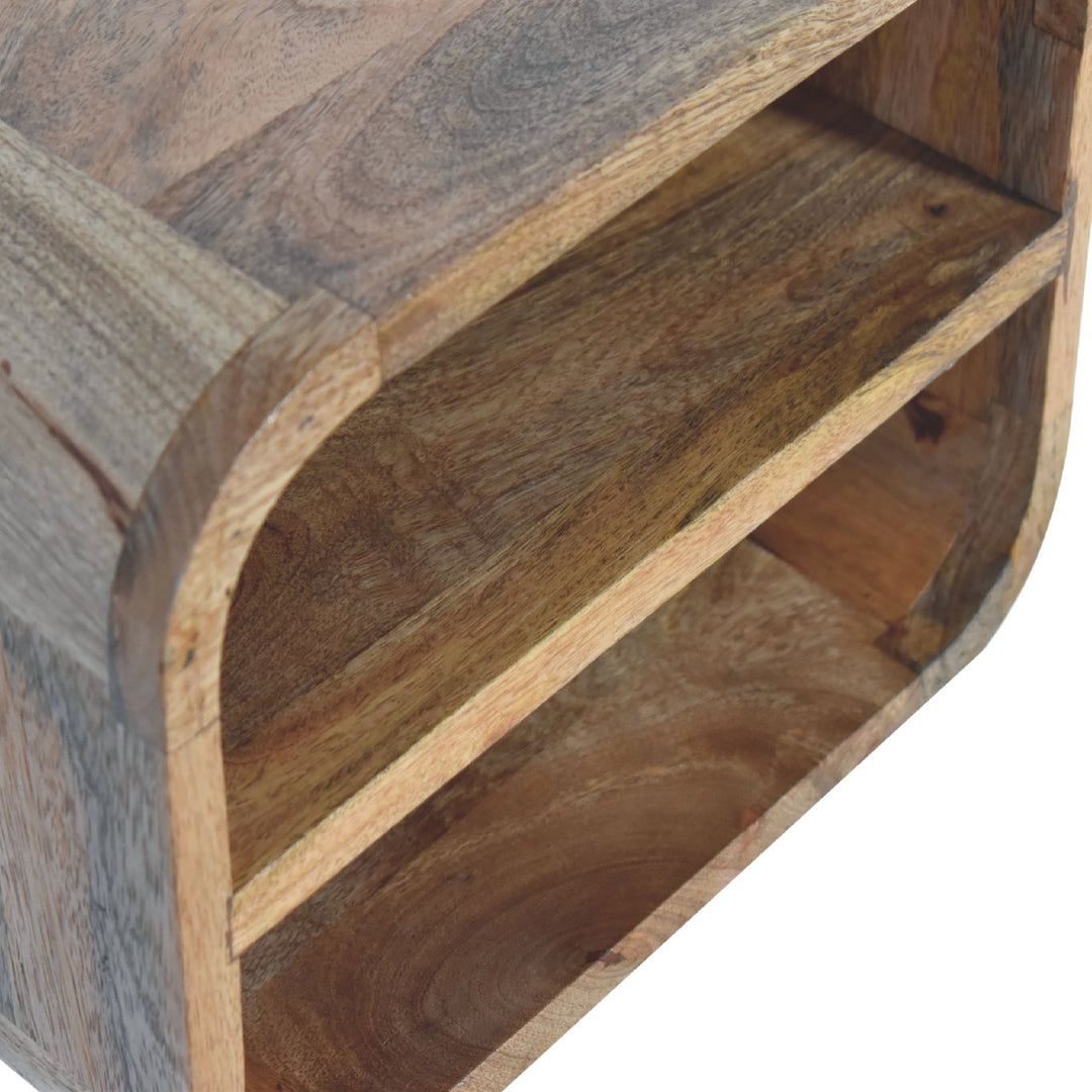 Oak-ish Floating Open Curve Nightstand - Element & Elm