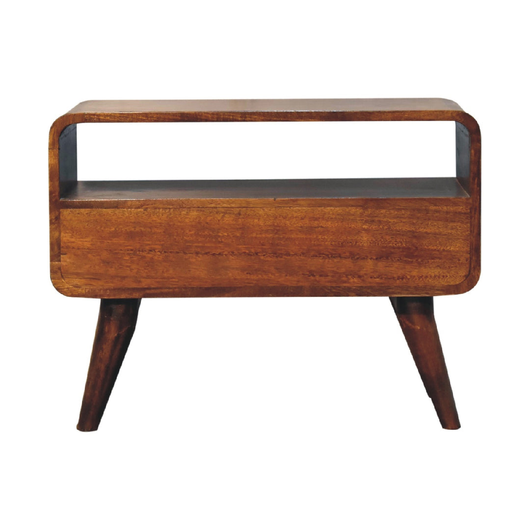 Mini Chestnut Curved Media Unit - Element & Elm