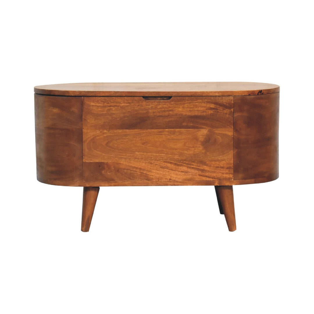 Chestnut Rounded Lid up Blanket Box - Element & Elm