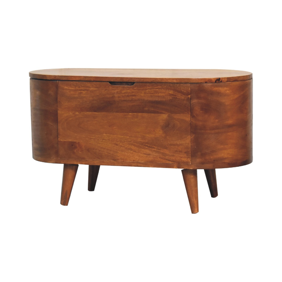 Chestnut Rounded Lid up Blanket Box - Element & Elm