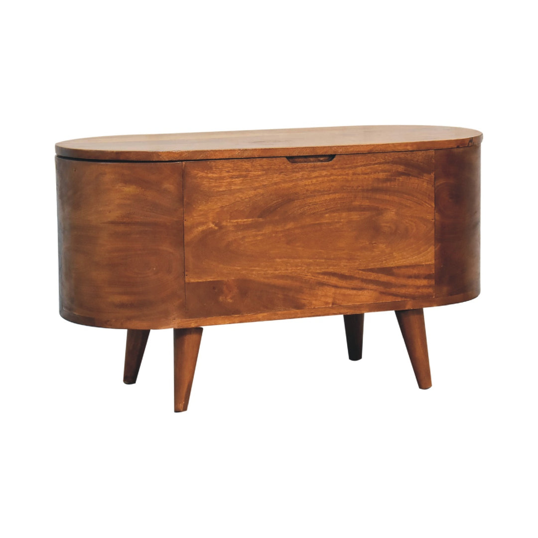 Chestnut Rounded Lid up Blanket Box - Element & Elm