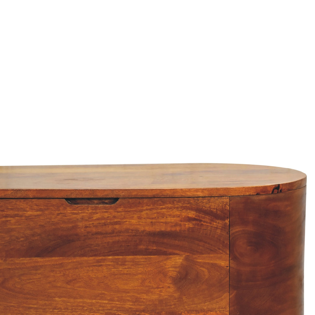 Chestnut Rounded Lid up Blanket Box - Element & Elm