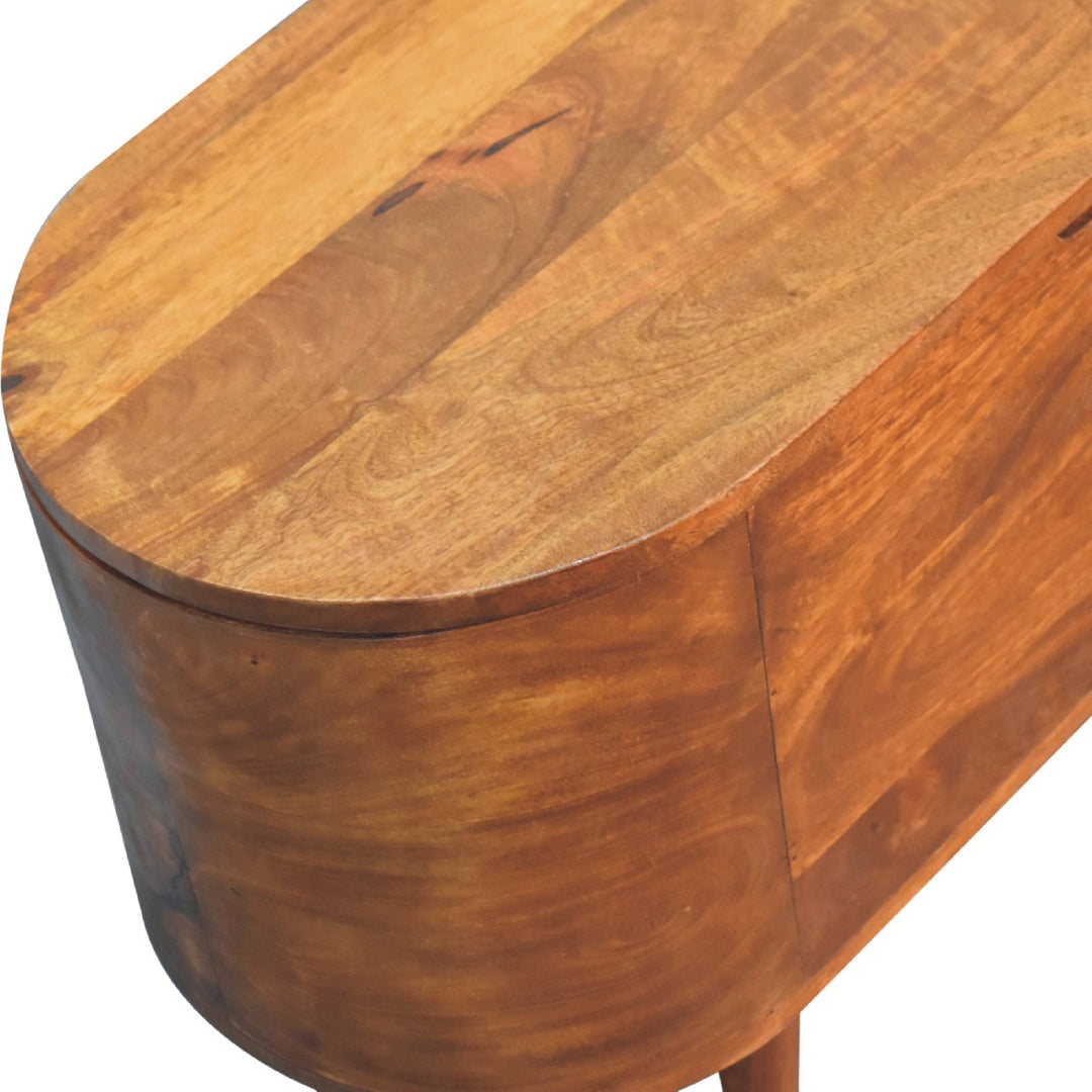 Chestnut Rounded Lid up Blanket Box - Element & Elm