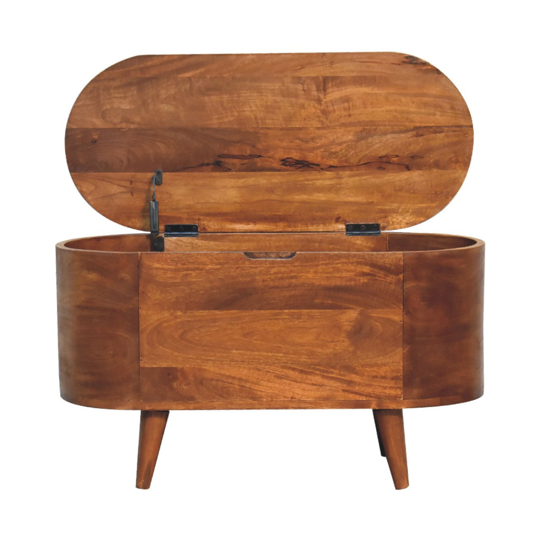 Chestnut Rounded Lid up Blanket Box - Element & Elm