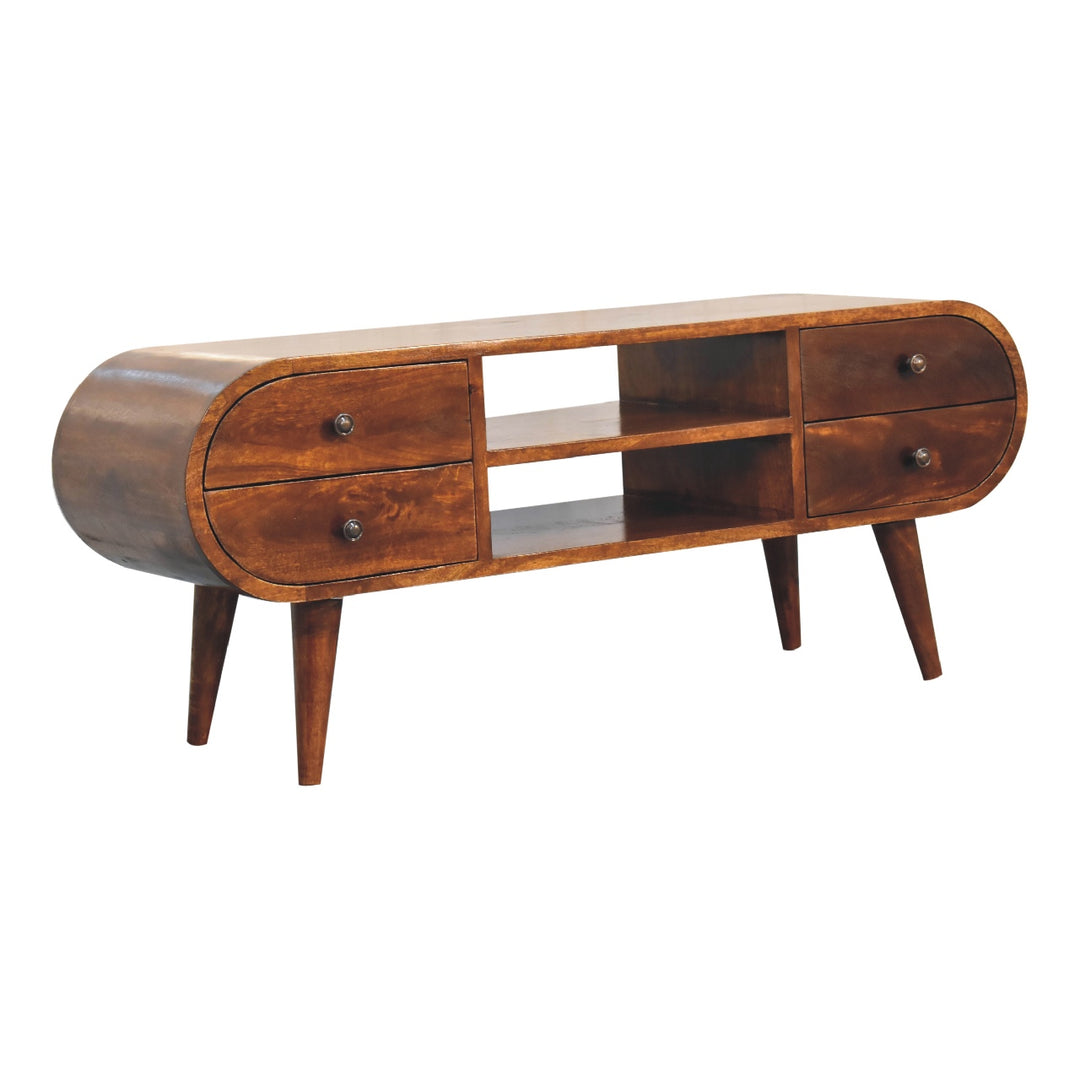 Chestnut Circular Media Unit - Element & Elm