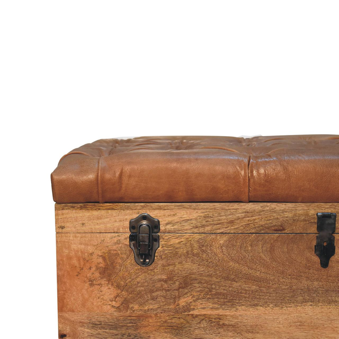 Buffalo Hide Oak-ish Storage Trunk